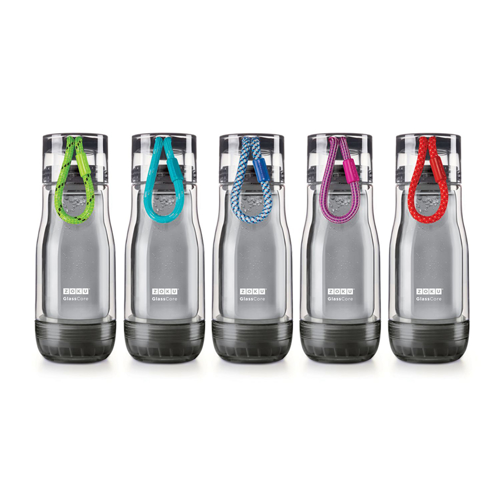 Бутылка zoku active 325 мл голубая