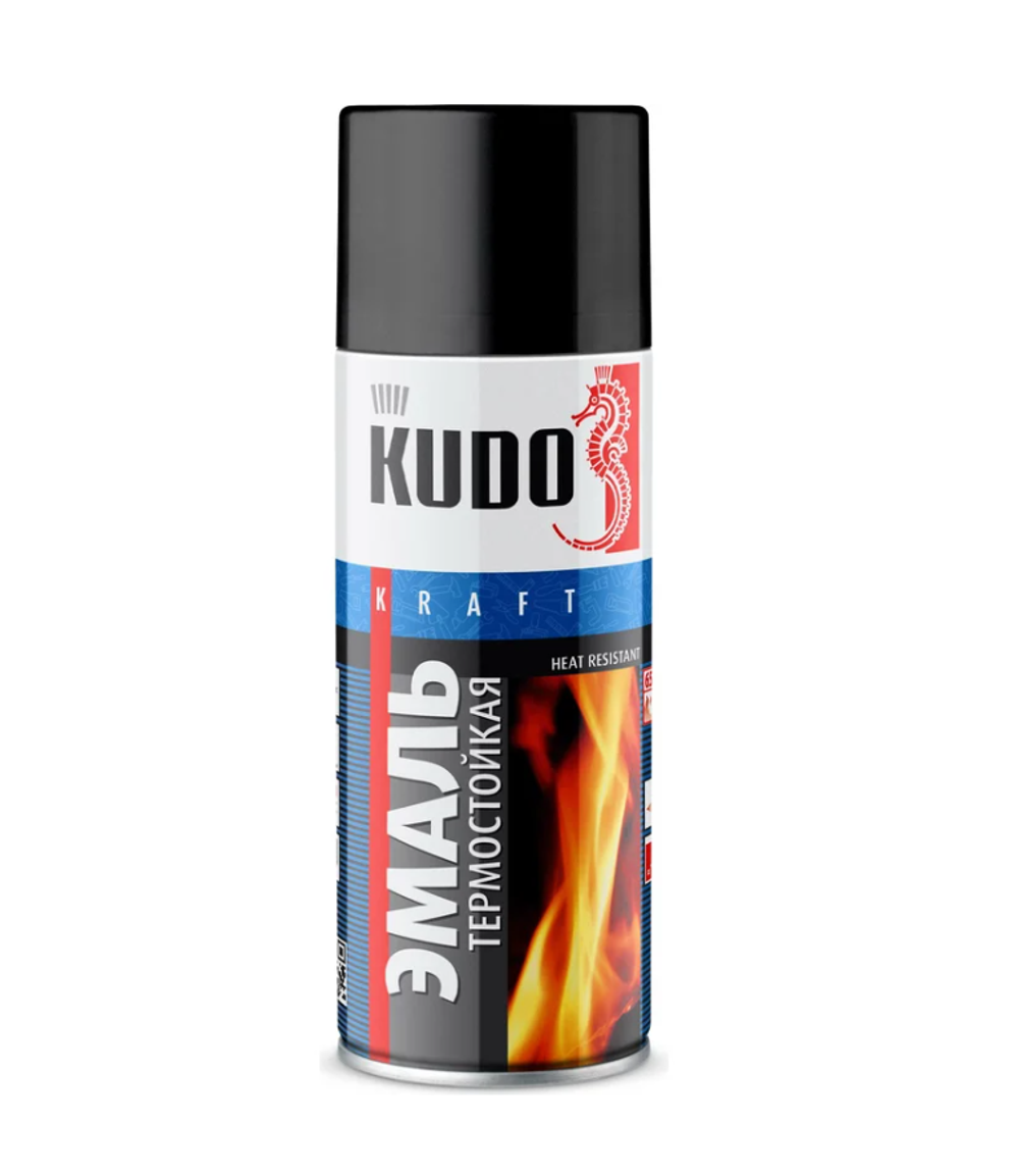 Эмаль термостойкая KUDO черная KU-5002