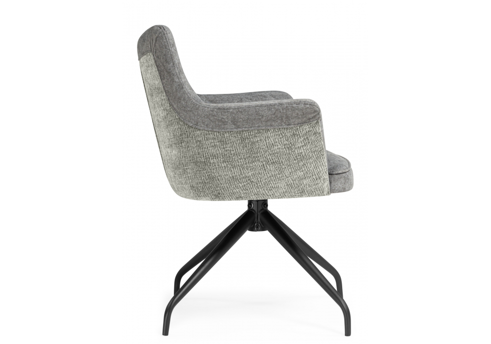 Стул на металлокаркасе Woodville Kaser 360 крутящийся grey, black, ножки черные