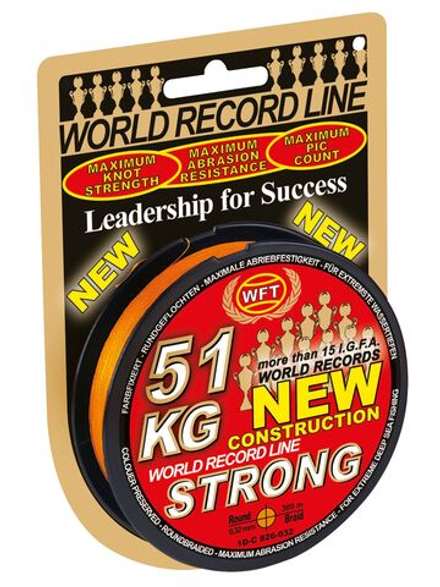 Леска плетёная WFT KG STRONG Orange 300 м, 0.32 мм