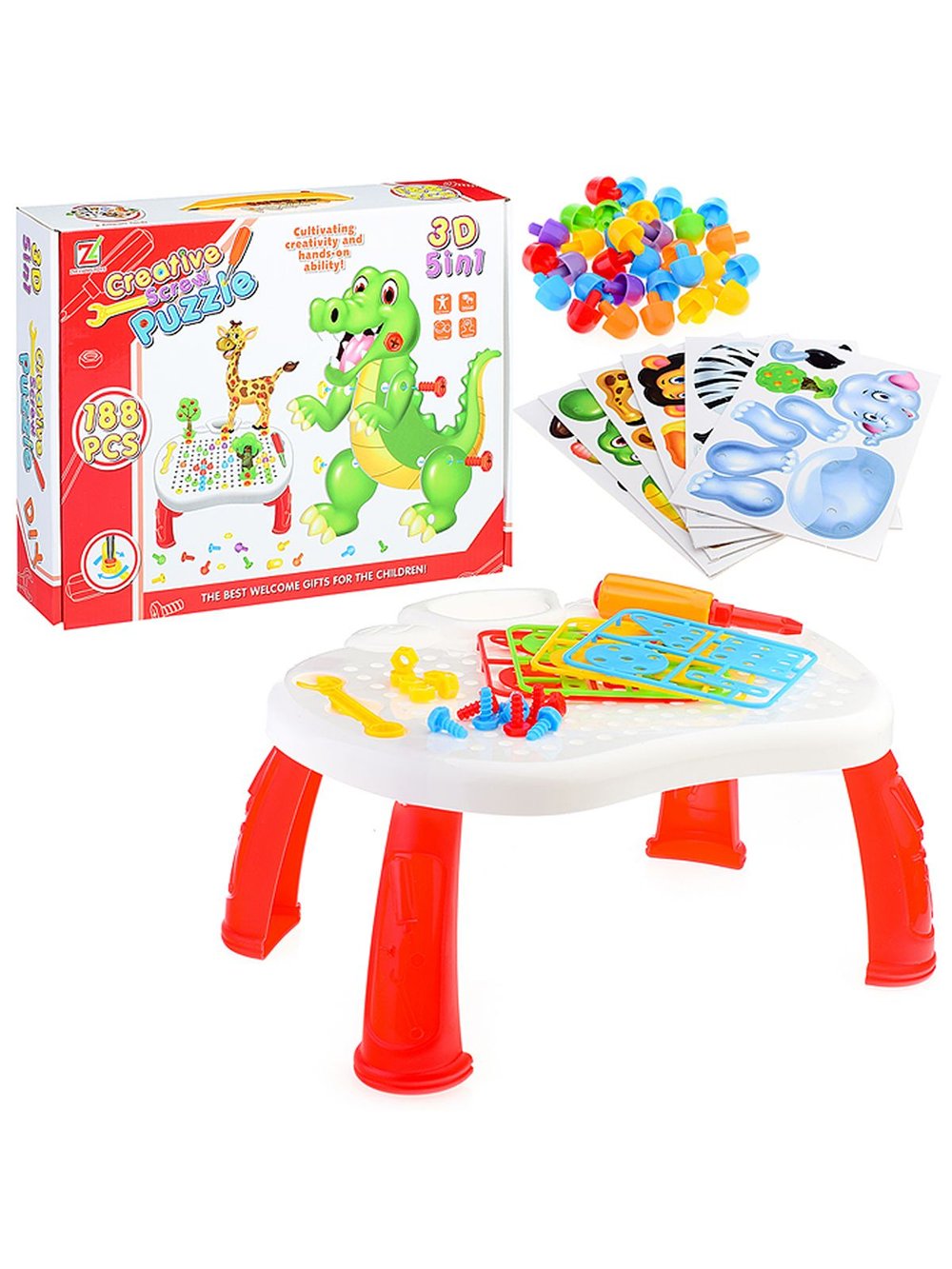 Конструктор на столе 188 деталей (666-29)