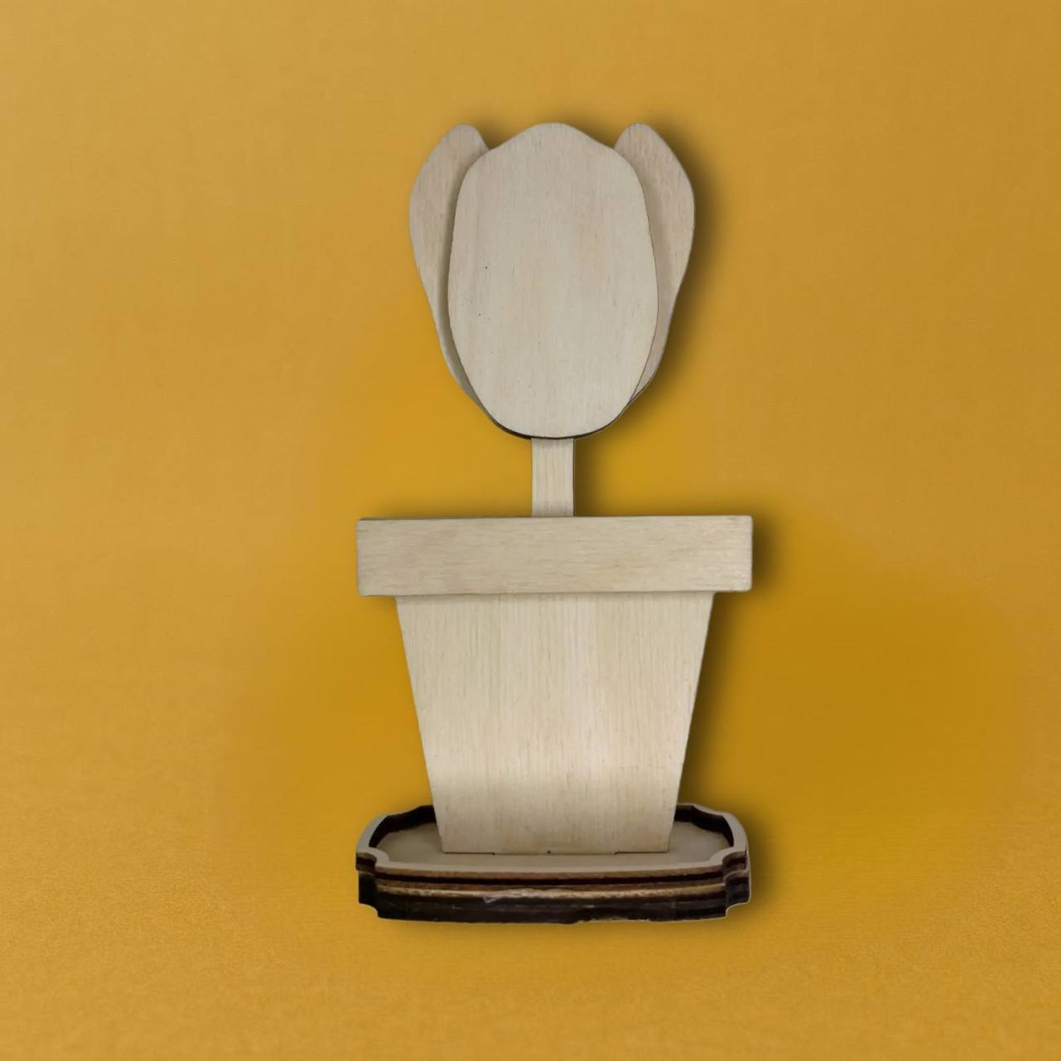 Тюльпан в горшке  ,17см , фанера