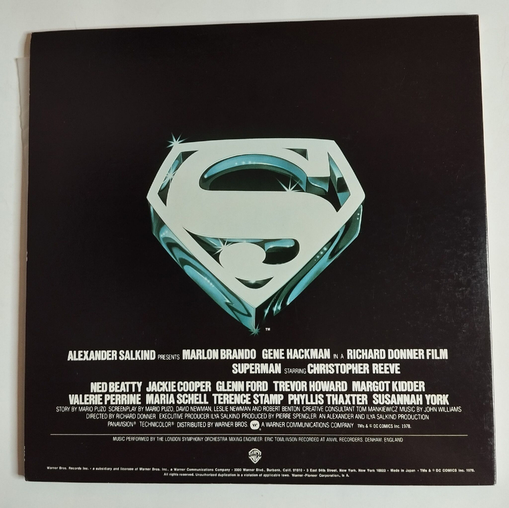 Винтажная виниловая пластинка LP John Williams Superman The Movie (Japan 1978) (No Obi)
