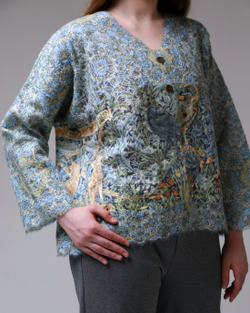 Шерстяной жакет "Вердюра", по мотивам шпалеры-вердюры «Лес» из мастерской Уильяма Морриса