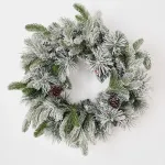 Рождественский венок заснеженный с шишками «Froid» (Литая +пвх) 60 см
