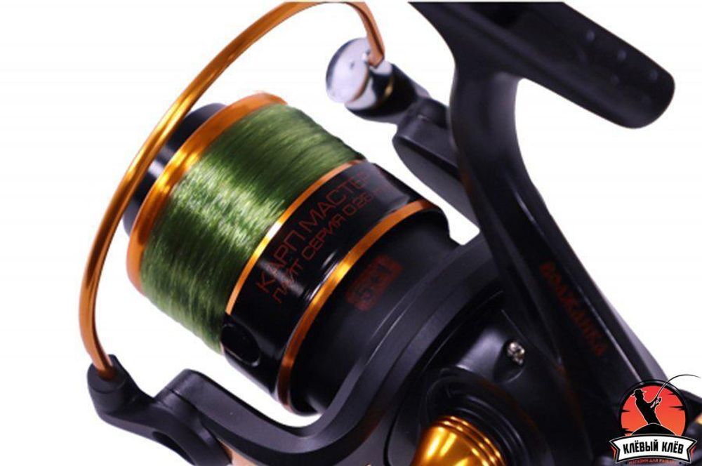 Катушка б/ин с системой бейтранер "Волжанка Карп Мастер 6000" (5+1 подш);(0.32мм/150м)