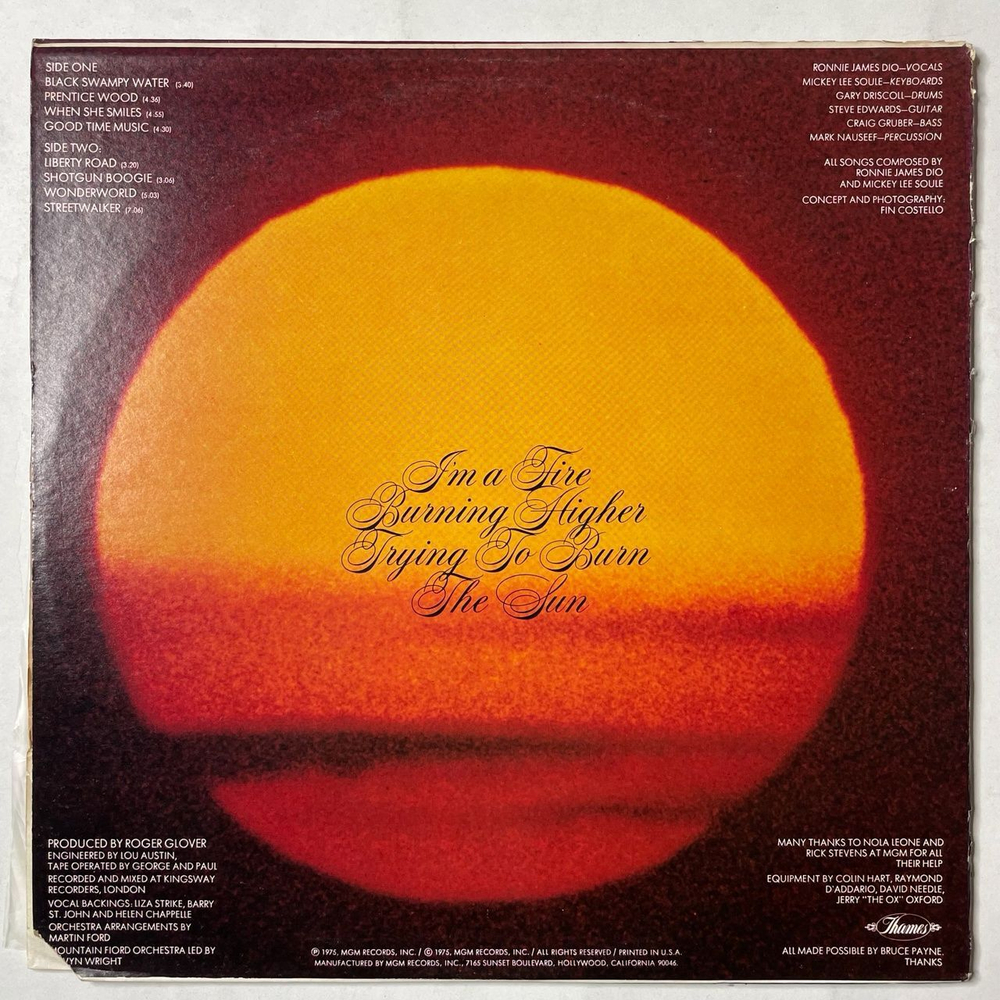 Винтажная виниловая пластинка LP ELF Trying To Burn The Sun (USA 1975)