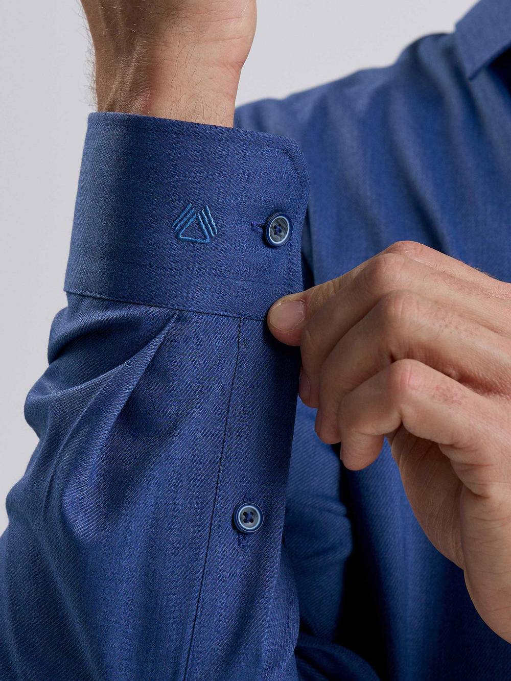 Сорочка мужская VESTER длинный рукав, цвет тено-синий 54618 17