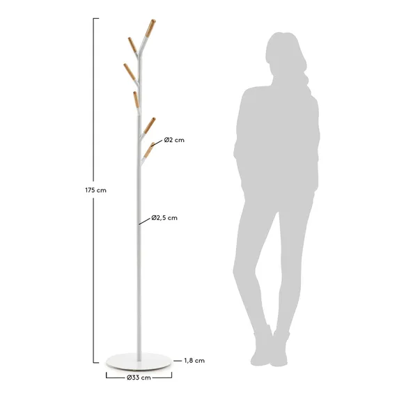 Напольная вешалка Bren 175 см белая