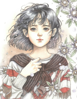 Poetry and girl. Coloring book