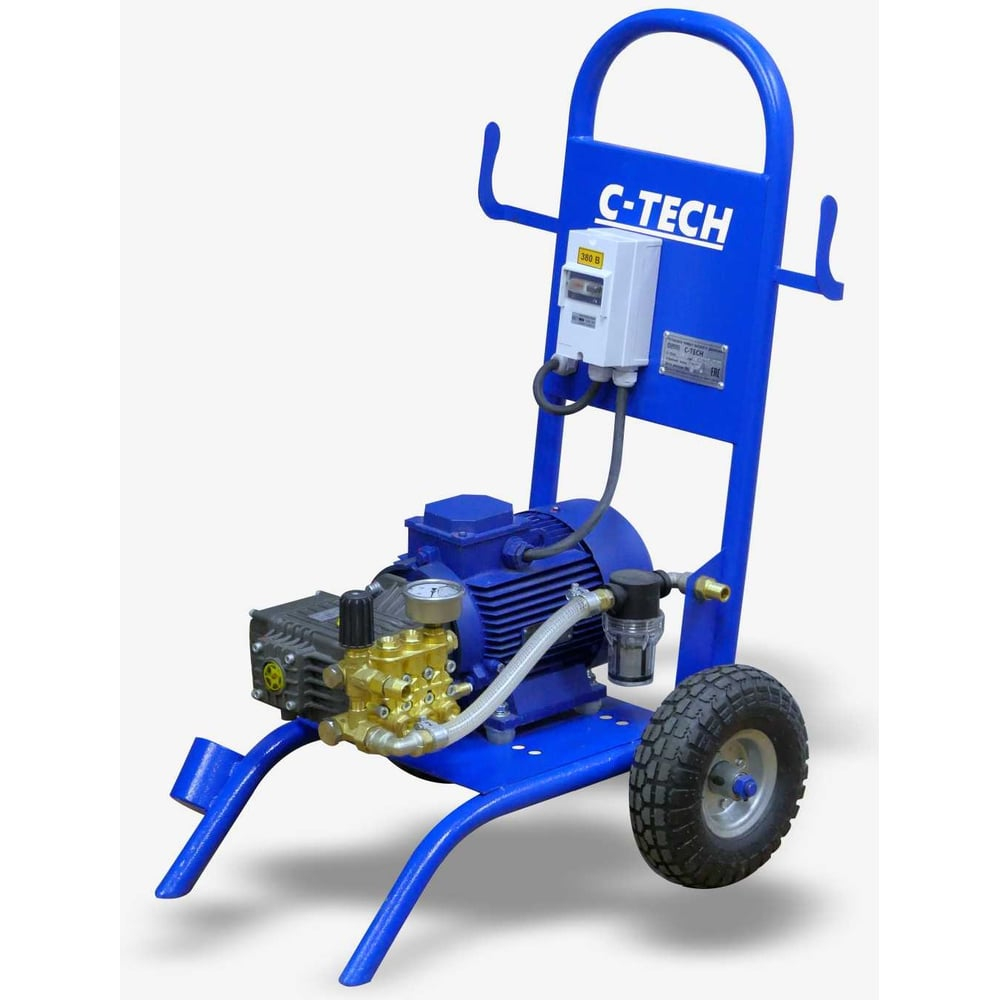 Профессиональная мойка в/давления C-TECH NEXT TotalStop (190 bar, до 840 л/ч, 4 квт) электрическая мобильная NBM1914ET1E4TS2FMT