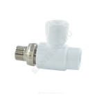 Кран шаровой PP-R белый Дн 20х1/2" НР прямой для радиатора RTP (РосТурПласт) 27853