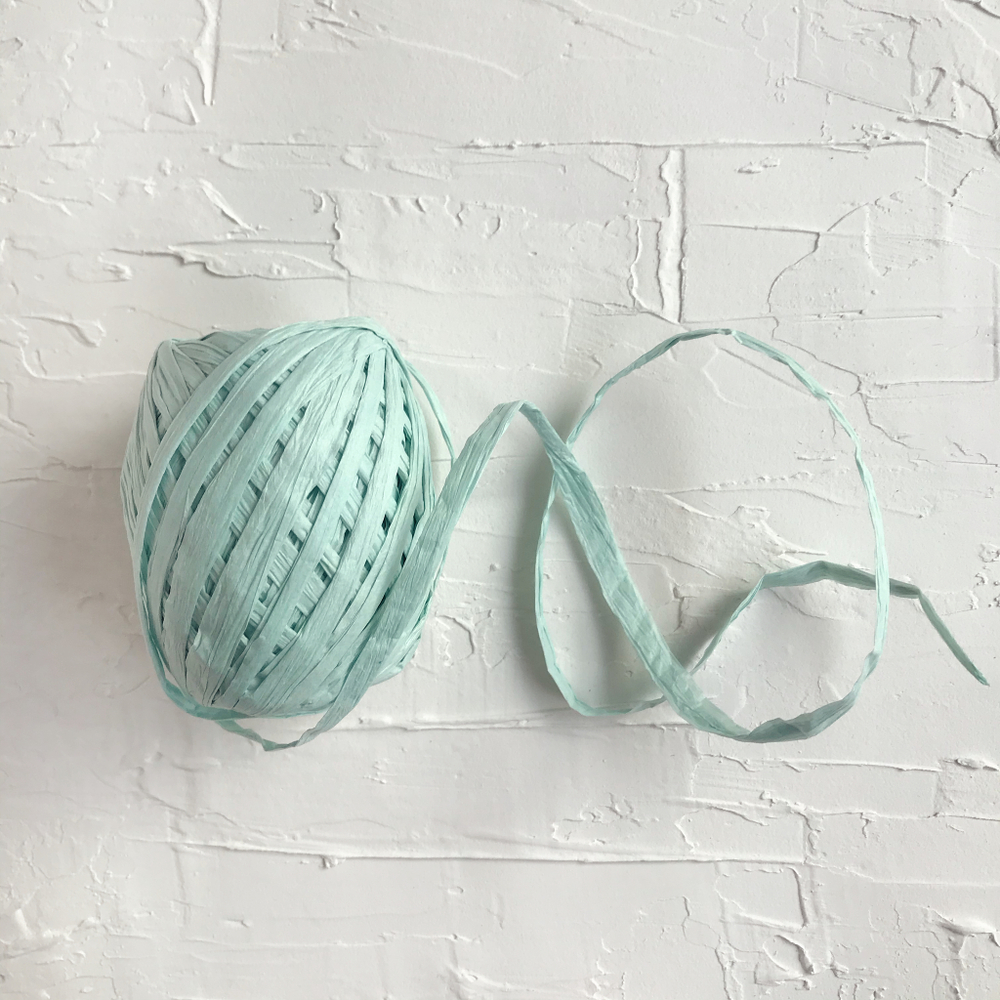 Рафия бумажная, мятная, 20 ярдов