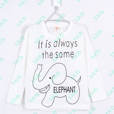 Лонгслив детский с принтом слона и надписями