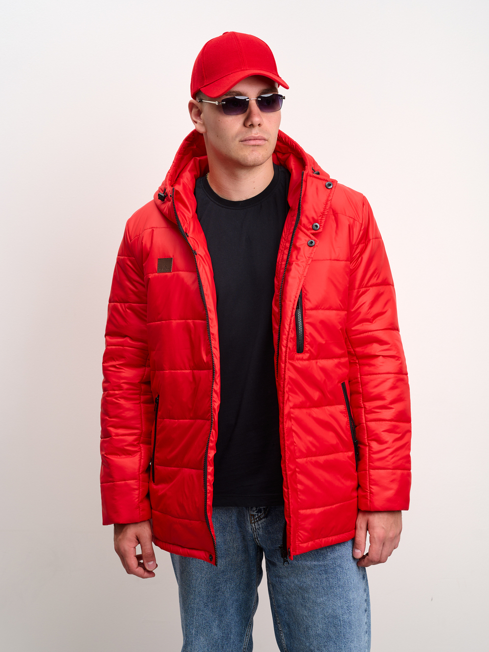 Куртка мужская зимняя на флисе "Игл" красная