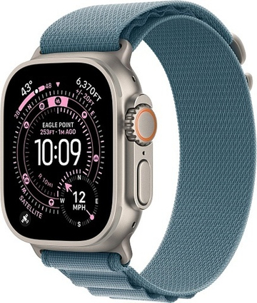 Apple Watch Ultra 3 (2025) 49mm Natural Titanium Case with Light Blue Alpine Loop Medium