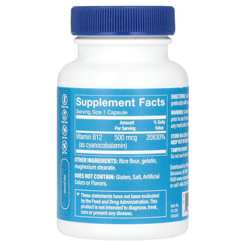 The Vitamin Shoppe, витамин B12, 500 мкг, 100 капсул