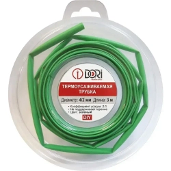 Термоусаживаемая трубка DORI (4/2, зеленая, 3 метра)