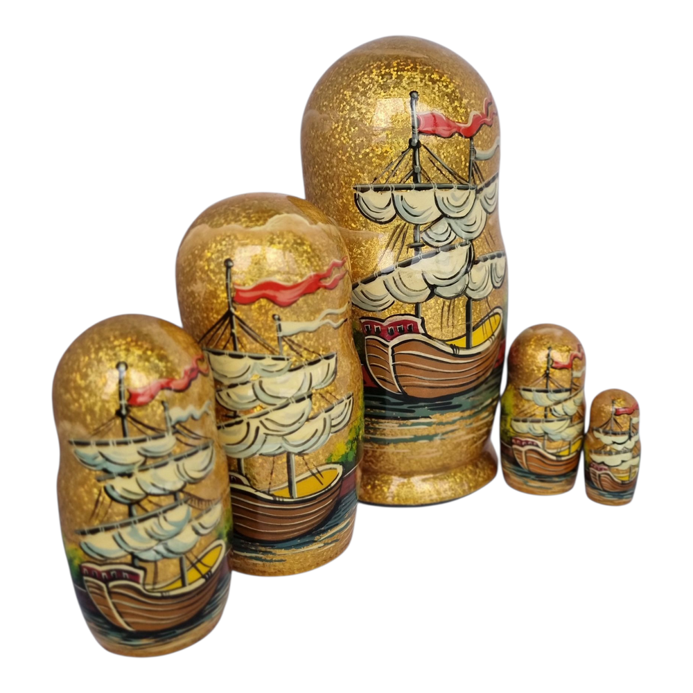 Матрешка "Виды города" 5 мест