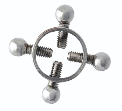 Серебристые зажимы для сосков на винтах (Цвет: серебристый)