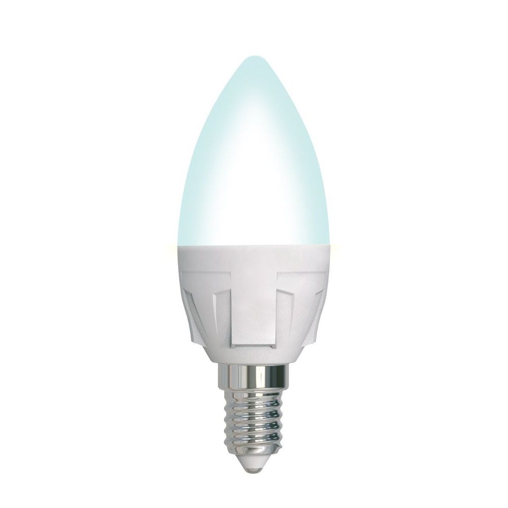 LED-C37 7W-4000K-E14-FR-DIM PLP01WH Лампа светодиодная. диммируемая. Форма свеча. матовая. Серия Яркая. Белый свет 4000K. Картон. ТМ Uniel.