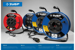 Силовой удлинитель на катушке ЗУБР Профессионал 3х1.5, 30м, 3500Вт, IP44, ПВС 315, 55081-30