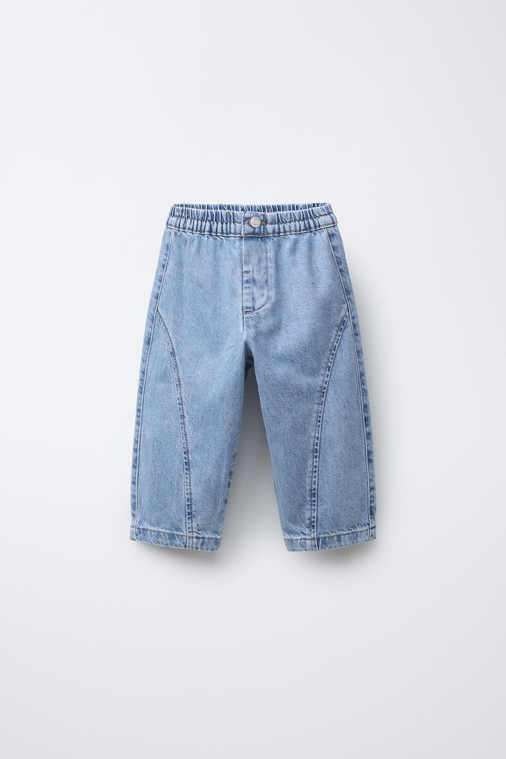 ZARA ДЖИНСЫ BAGGY С ДЕКОРАТИВНЫМИ ШВАМИ, ГОЛУБОЙ