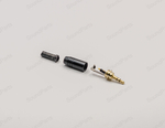 Mini Jack 3,5 mm с наружной резьбой (Черный) + переходник 6.3