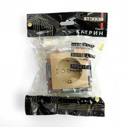 Розетка с заземлением и со шторкой, без рамки Stekker Катрин 49224