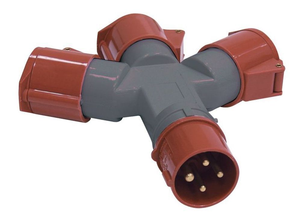 Адаптер 3-х луч. 16А 3P+PE 380В IP44 TS1013-214 IEK PAS32-016-4 Адаптер 3-х луч. 16А 3P+PE 380В IP44 TS1013-214 IEK PAS32-016-4