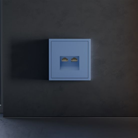 Накладка для розетки компьютерной двойной RJ45+RJ45 кат.6, S70 (деним)