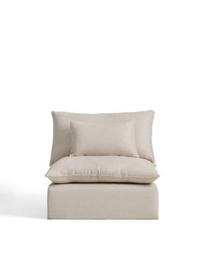 Кресло модульное Anarela бежевое из льна и вискозы со съемным чехлом, 110 см