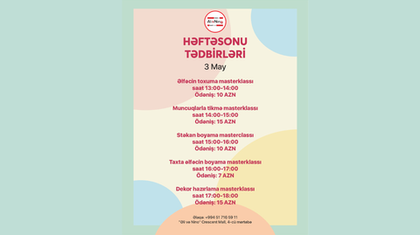 🎨 Crescent Mall-da yaradıcı həftəsonu masterklassları