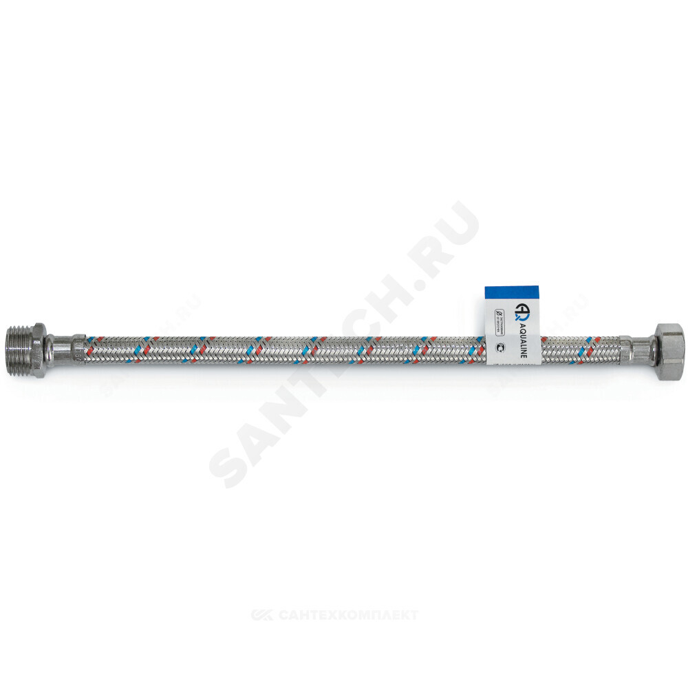 Подводка гибкая для воды нержавеющая оплетка 1/2" г-ш L=0.5м AQUALINE 04818