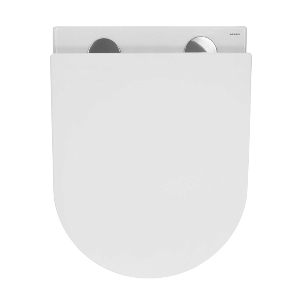 Унитаз подвесной Azario Ines White 355х485х320 безободковый, система смыва "скрытое Торнадо", с быстросъемным сиденьем "Микролифт" (AZ-W03-SW)