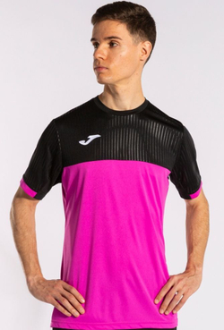 Мужская теннисная футболка Joma Montreal Short Sleeve T-Shirt M - pink/black