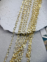 Цепочка «Сердце» позолота 14k, звено 3,3*4,5 мм, 2 метра