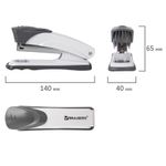 Степлер №24/6, 26/6 металлический BRAUBERG "Universal+", до 25 листов, белый, 227781