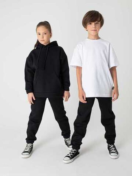 Джоггеры "Уголь" с карманами утепленные 7+