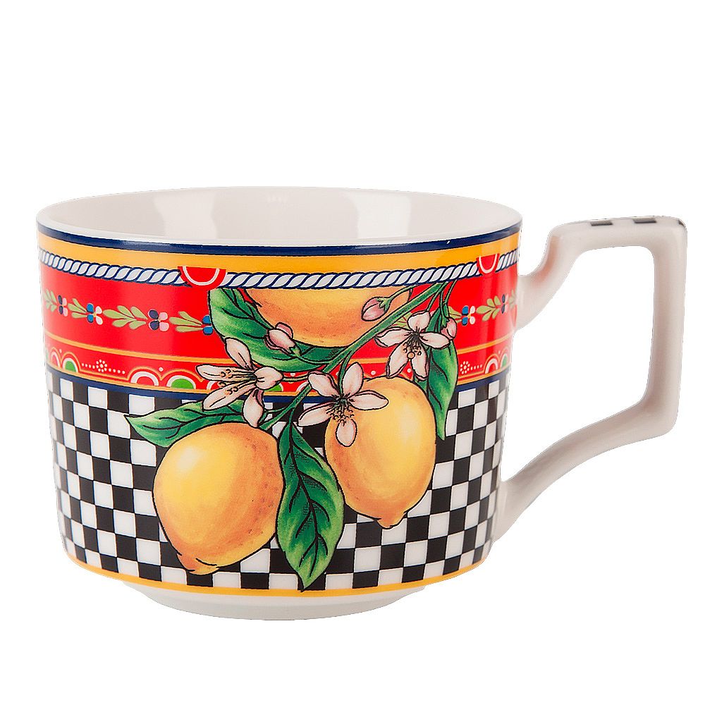 Чайная пара "Sicilia Limone" v=220 мл (фарфор) (подарочная упаковка)