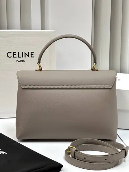 Сумки CELINE MEDIUM NINO из блестящей телячьей кожи серый