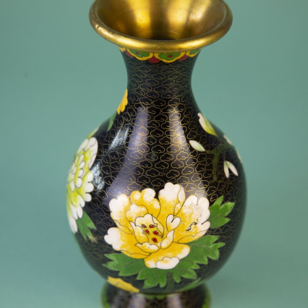 Винтажные парные вазы Клуазоне