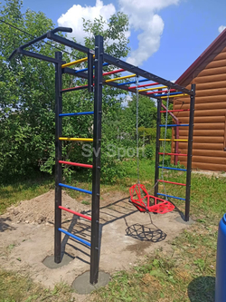 Монтаж уличной шведской стенки Sv Sport Рукоход (4 вертикальных столба)