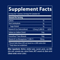 Vitamin D3 + K2 60 жевательных таблеток Trace Minerals Research