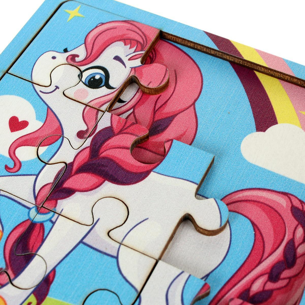 Головоломка-пазл в рамке. Игры в дорогу "Пони с радугой" П 300 4930519 (Лесная мастерская)