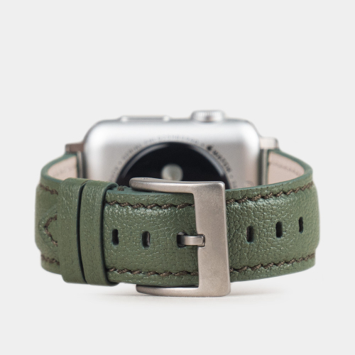 Ремешок для Apple Watch 44/45/46 mm из кожи козы, цвета хаки