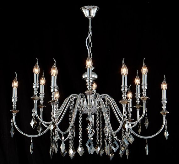 Подвесная люстра Crystal Lux MERCEDES SP6+6 CHROME/SMOKE