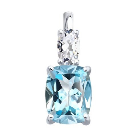 Подвеска из серебра с топазами
