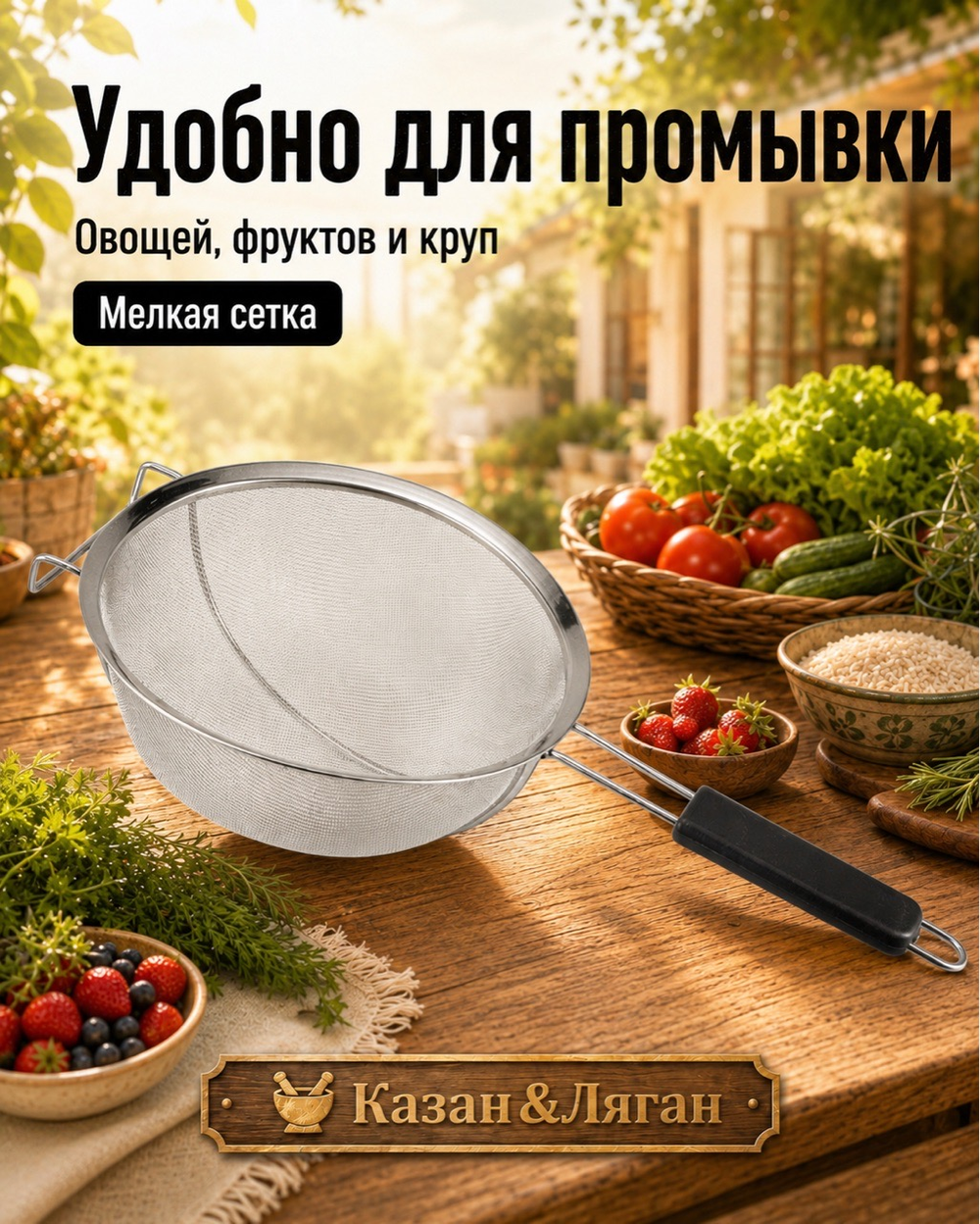 Сито Узбечка 30 см пластиковая ручка