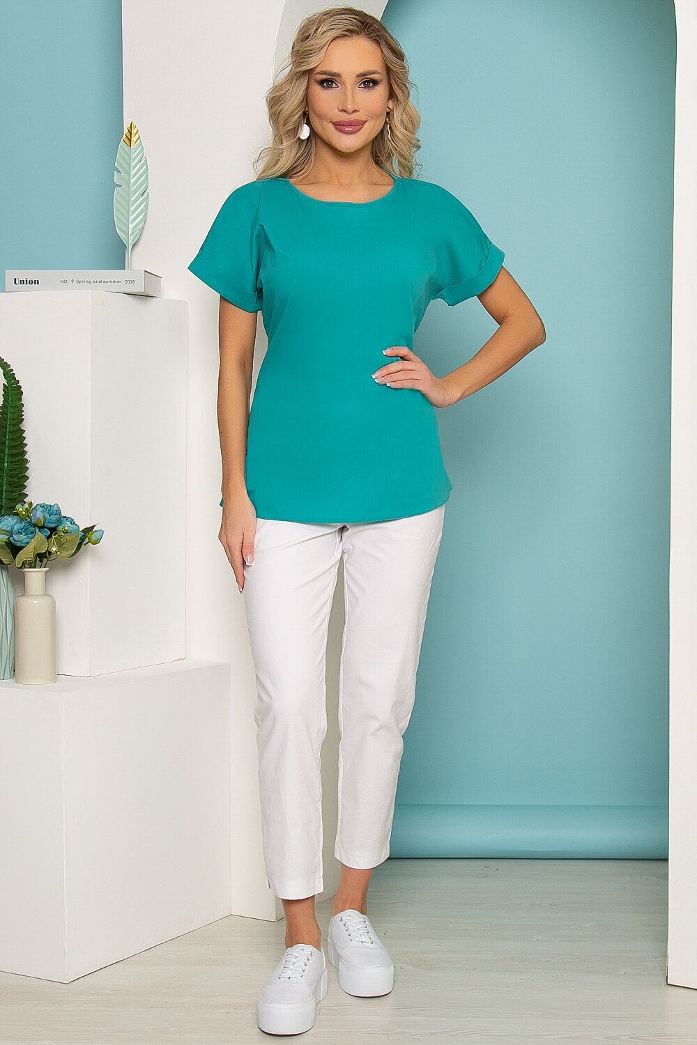 Блуза "Красотка" (зеленое море) Б3535 LT Collection (Акция)